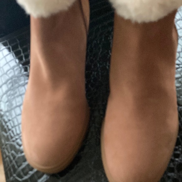 L.Paola suede wedge boots fur trimmed - Picture 2 of 16